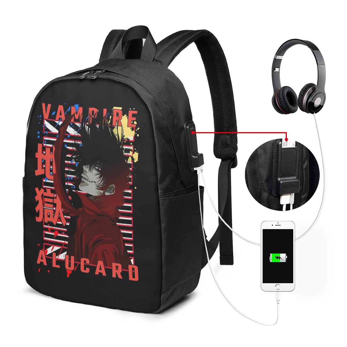 Travel Bags - Alucard Hellsing Manga Backpack Travel Notebook