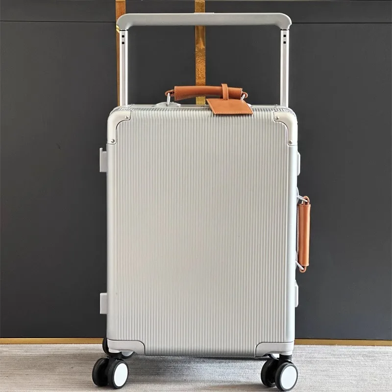 Aluminum Frame Carry On Luggage - Suitcase Wide Handle Travel Suitcase Men