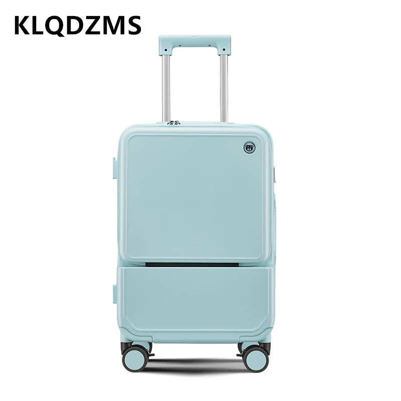 KLQDZMS Aluminum Frame Suitcas - Front Opening Laptop Luggage 24 Inch 评论和价格