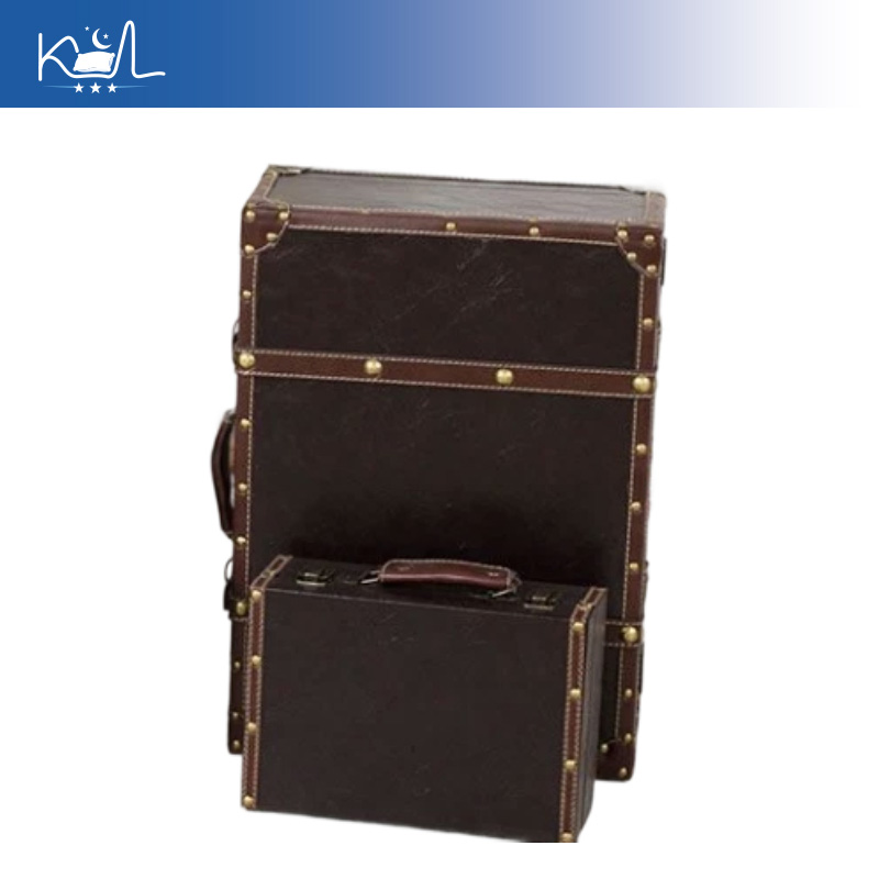 Vintage Brown Decorative Suitc - Retro Vintage Trunk Suitcase 评论和价格
