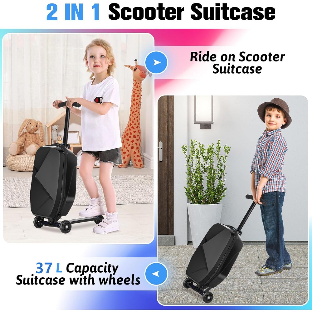 Scooter Luggage for Kids: Ligh - Kids Ride On Suitcase Scooter 评论和价格