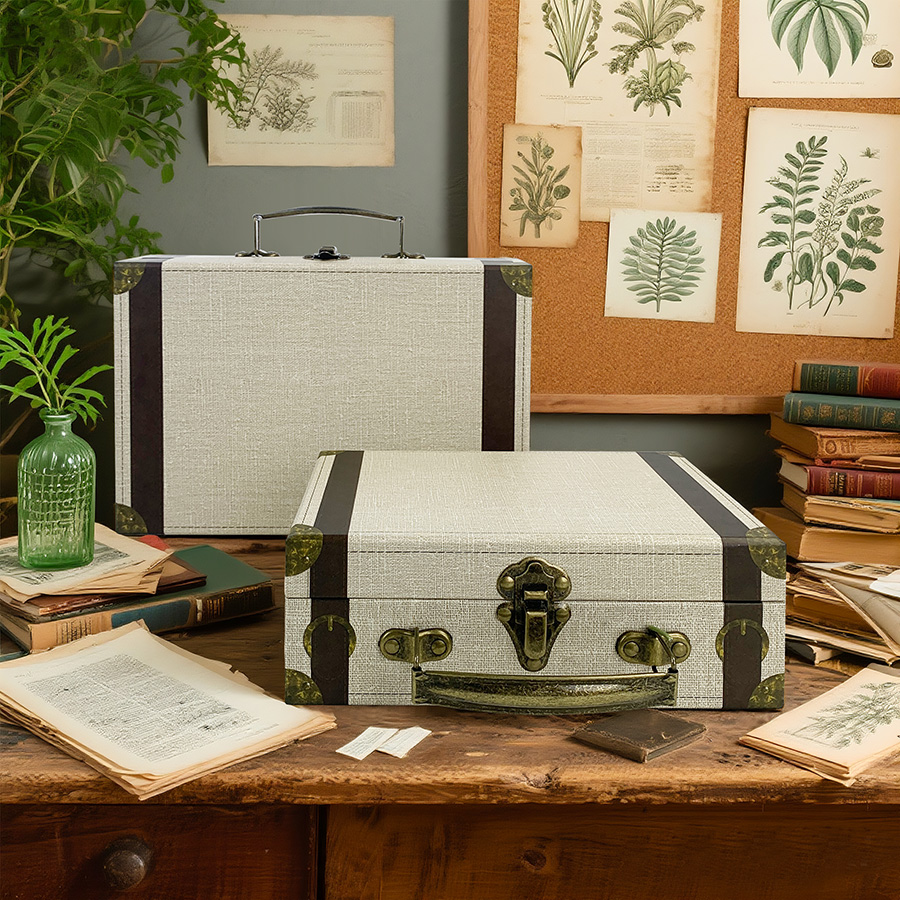 2pcs Vintage Suitcase Style St - Retro Vintage Trunk Suitcase 评论和价格