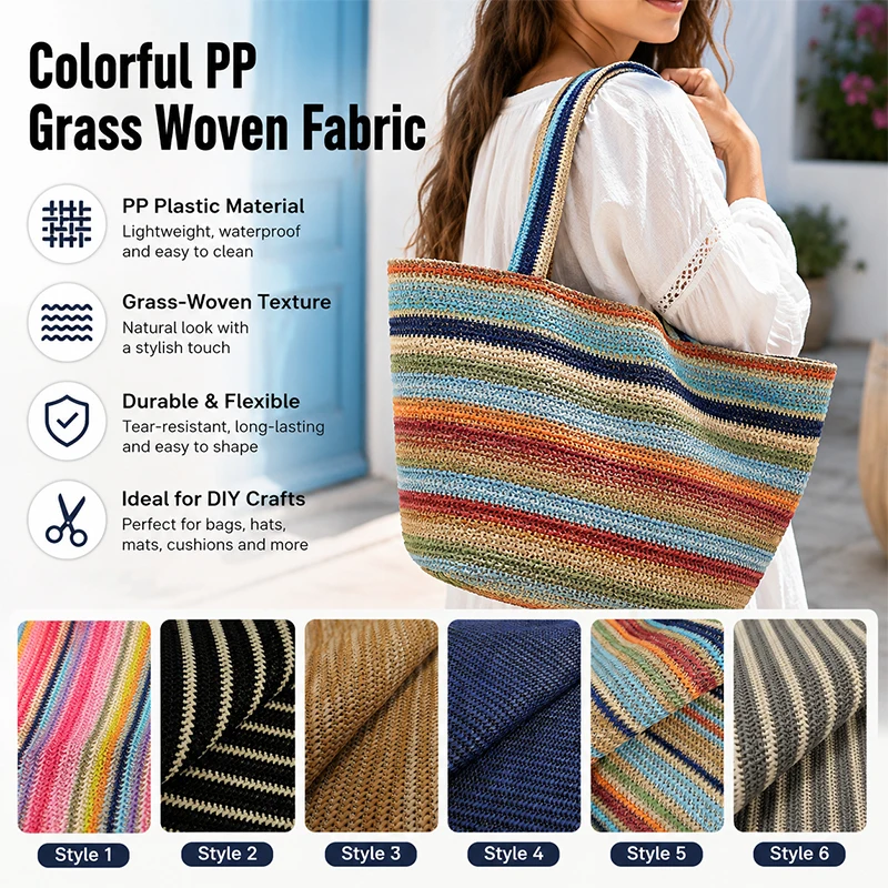 1yard Colorful Strip Pp Straw  - Handbags 评论和价格