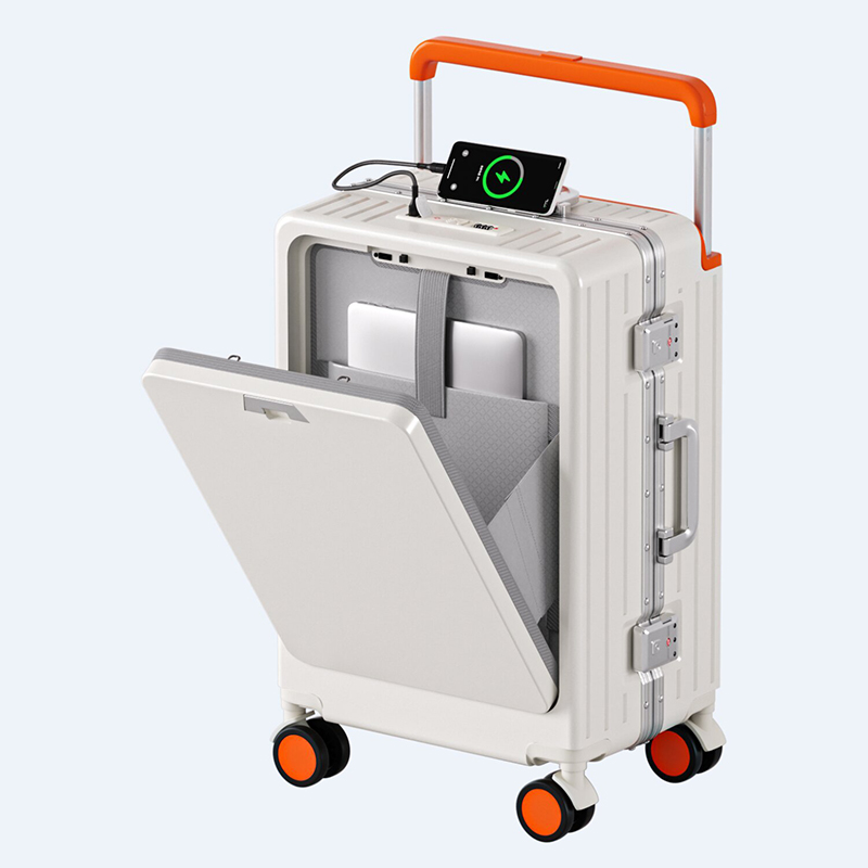 20/24/26 inch Aluminum Frame L - Front Opening Laptop Luggage 24 Inch 评论和价格