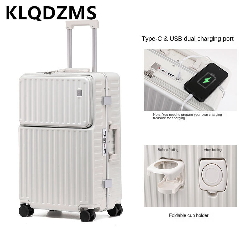 KLQDZMS Handheld Travel Suitca - Front Opening Laptop Luggage 24 Inch 评论和价格