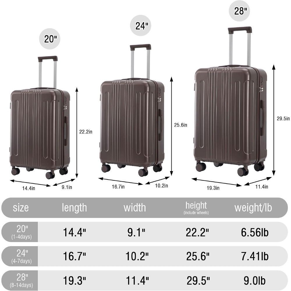 3 Piece Luggage Set Expandable - Expandable Hard Shell Luggage Set 评论和价格